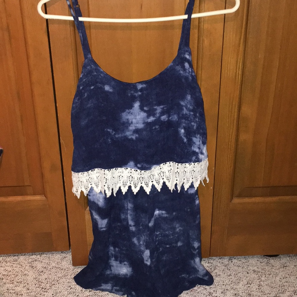 Blue Tie-Dye Romper